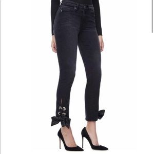 Good American Ribbon Lace Up Jeans